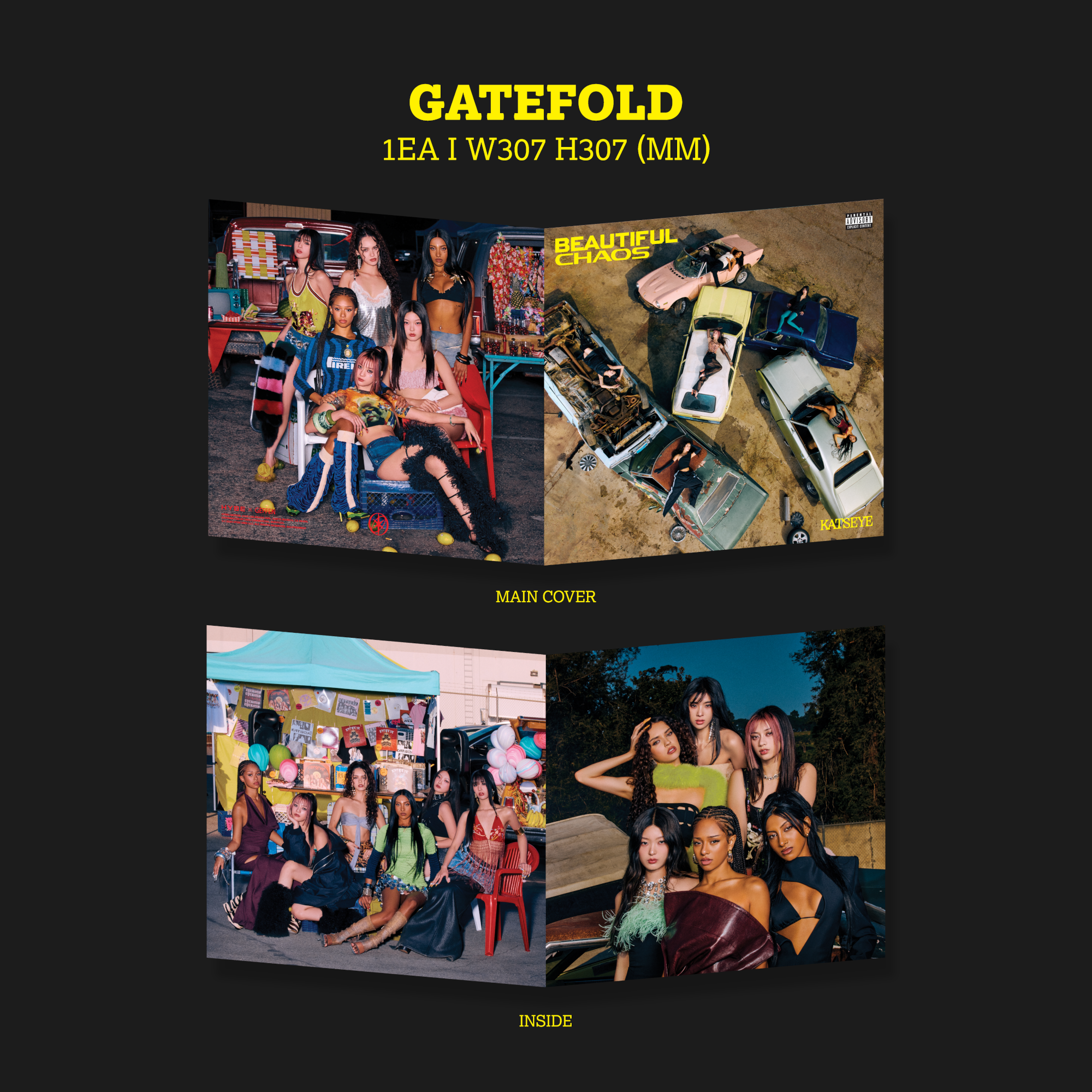 KATSEYE BEAUTIFUL CHAOS Standard Vinyl + Signed Artcard 412333