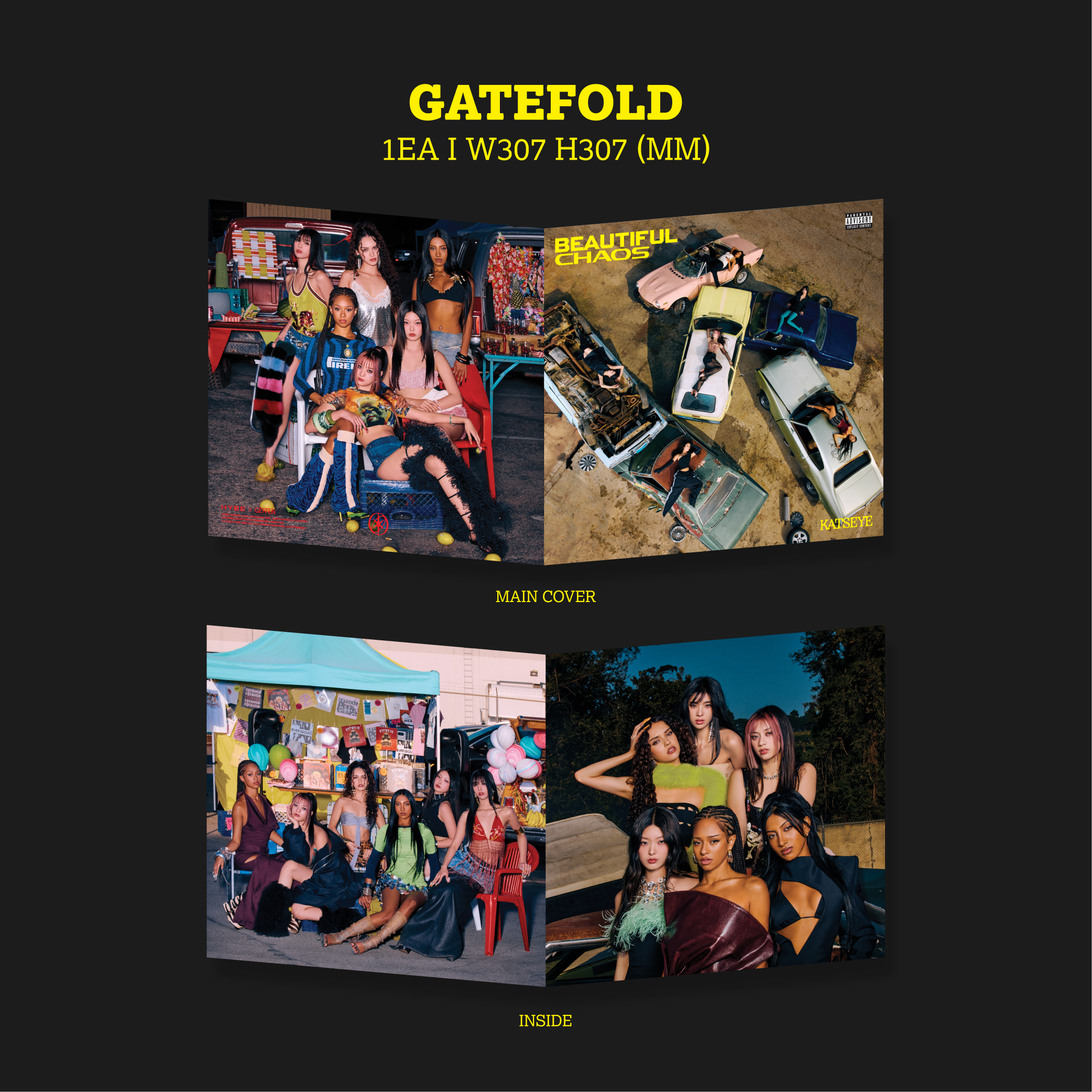 KATSEYE BEAUTIFUL CHAOS Store Exclusive Vinyl + Signed Artcard 412303