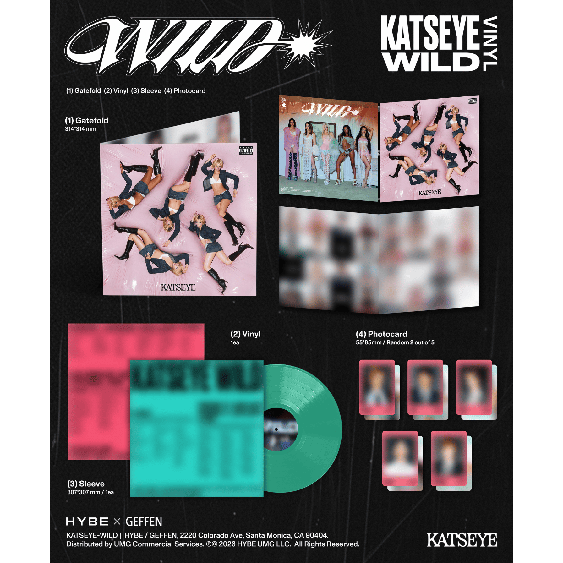 KATSEYE WILD Vinyl - Standard Edition + Signed Artcard Standard Edition + Signed Artcard 450738