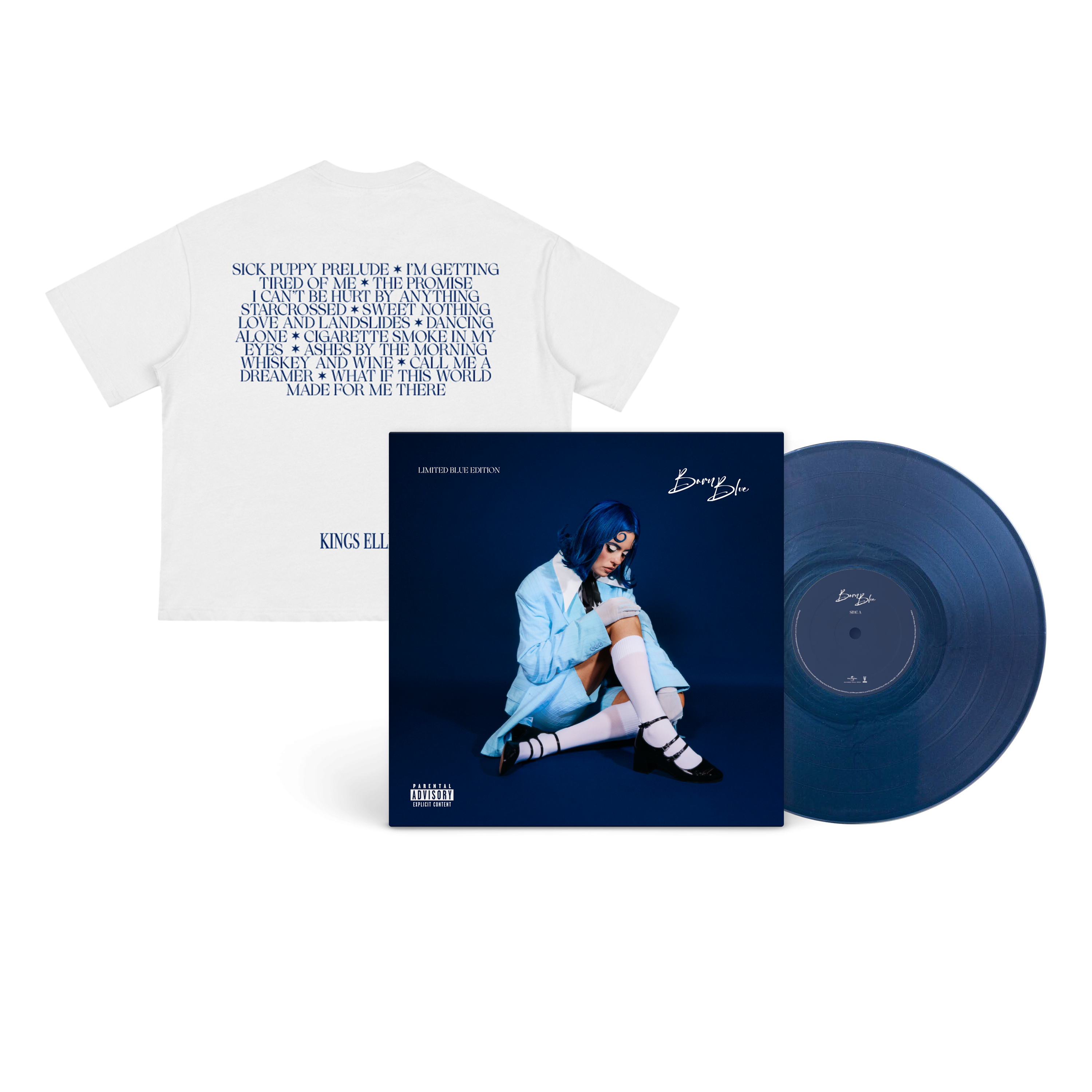 Kings Elliot Born Blue Ltd. signierte farbige Vinyl + T-Shirt 422036
