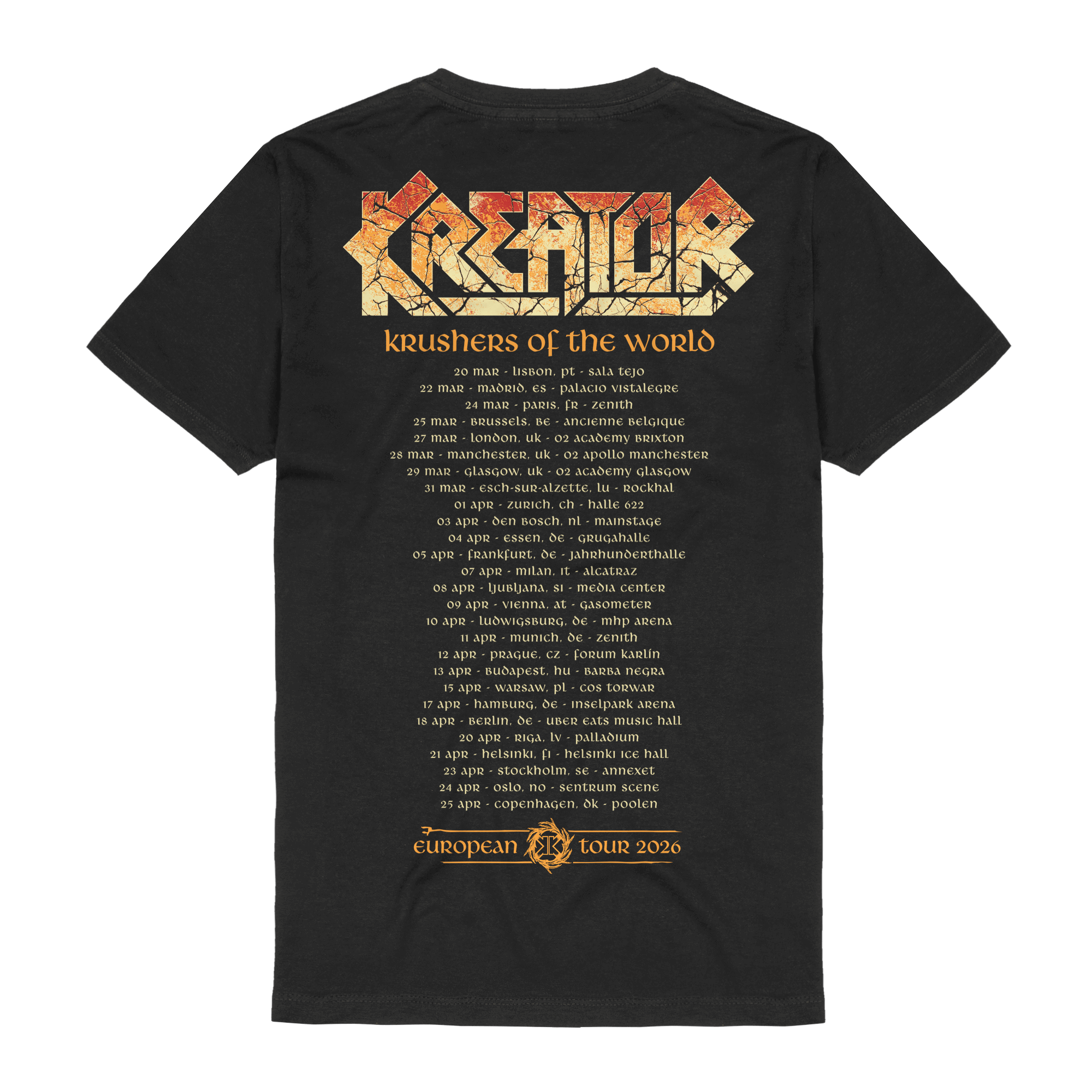 Kreator European Tour 2026 - Flags T-Shirt 436529