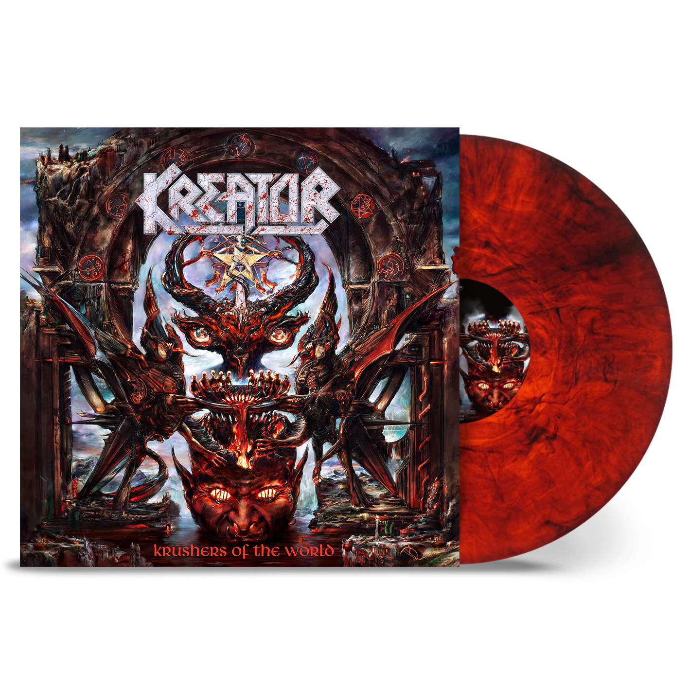 Kreator Krushers Of The World Transparent red/black marbled LP  421964