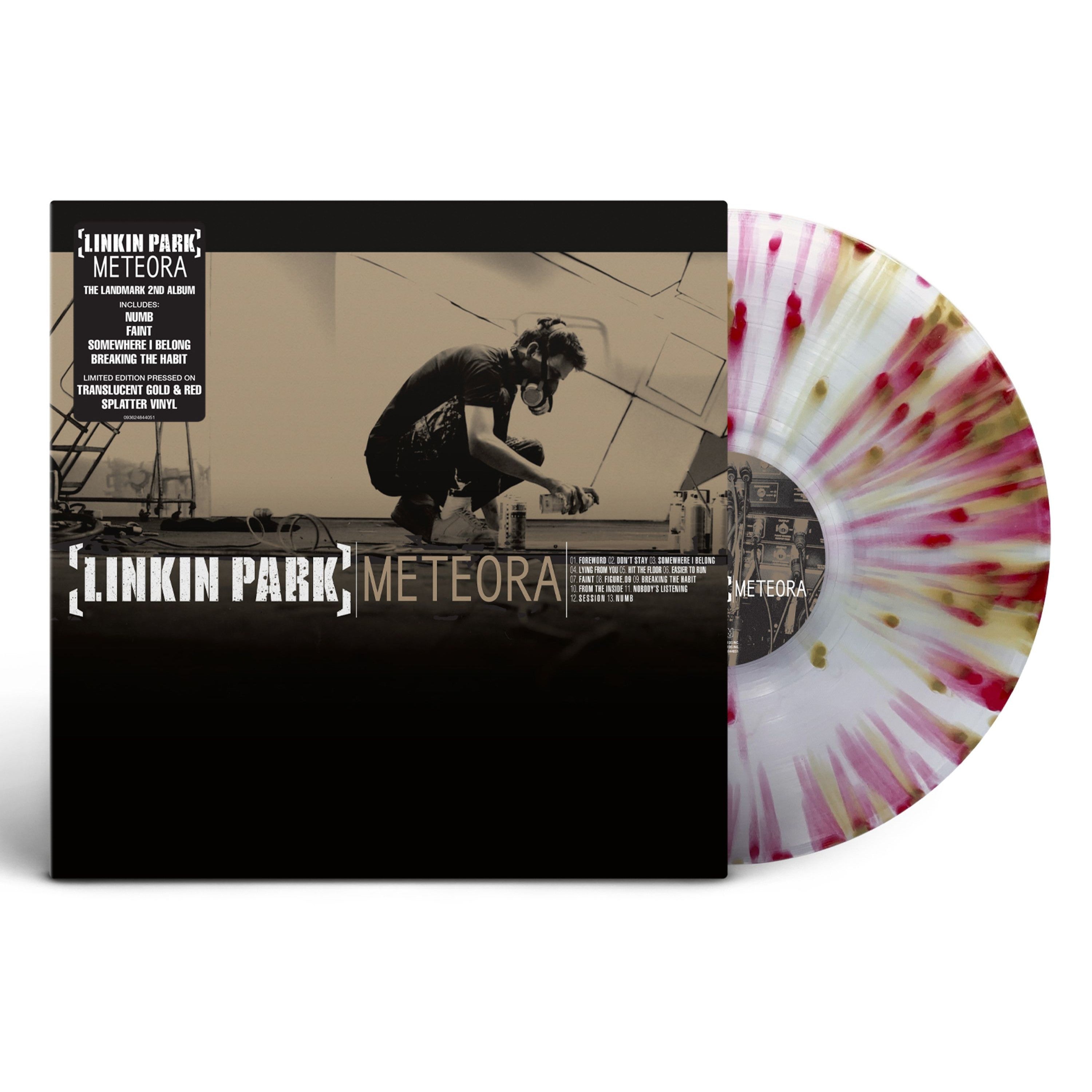 Linkin Park Meteora Translucent Gold and Red Splatter Vinyl LP - Limited, Gatefold 436279