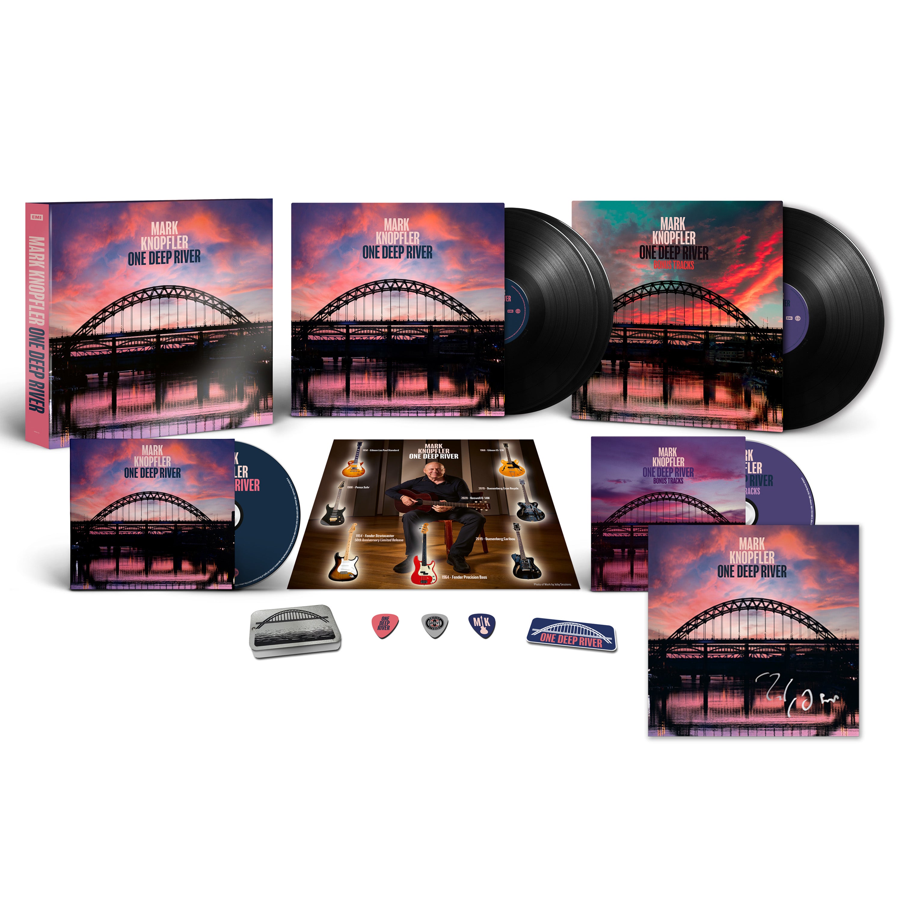 Mark Knopfler One Deep River Box Set + Signed Print 454733