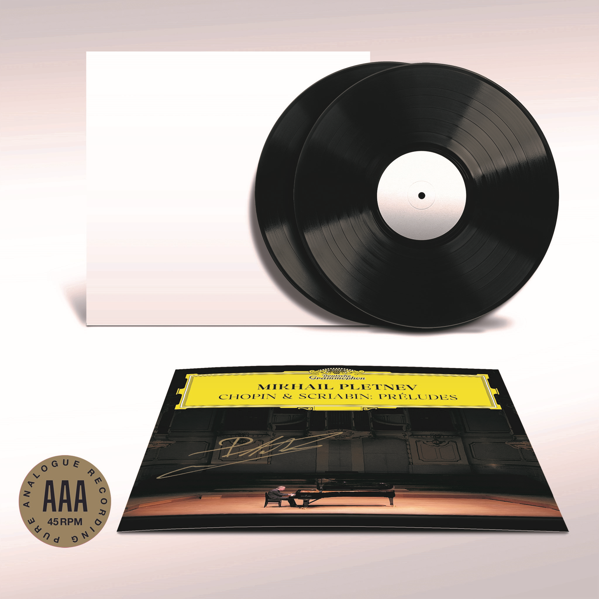 Mikhail Pletnev Chopin & Scriabin: Préludes 2LP White Label with Signed Covercard (Pure Analogue Recording) 424048