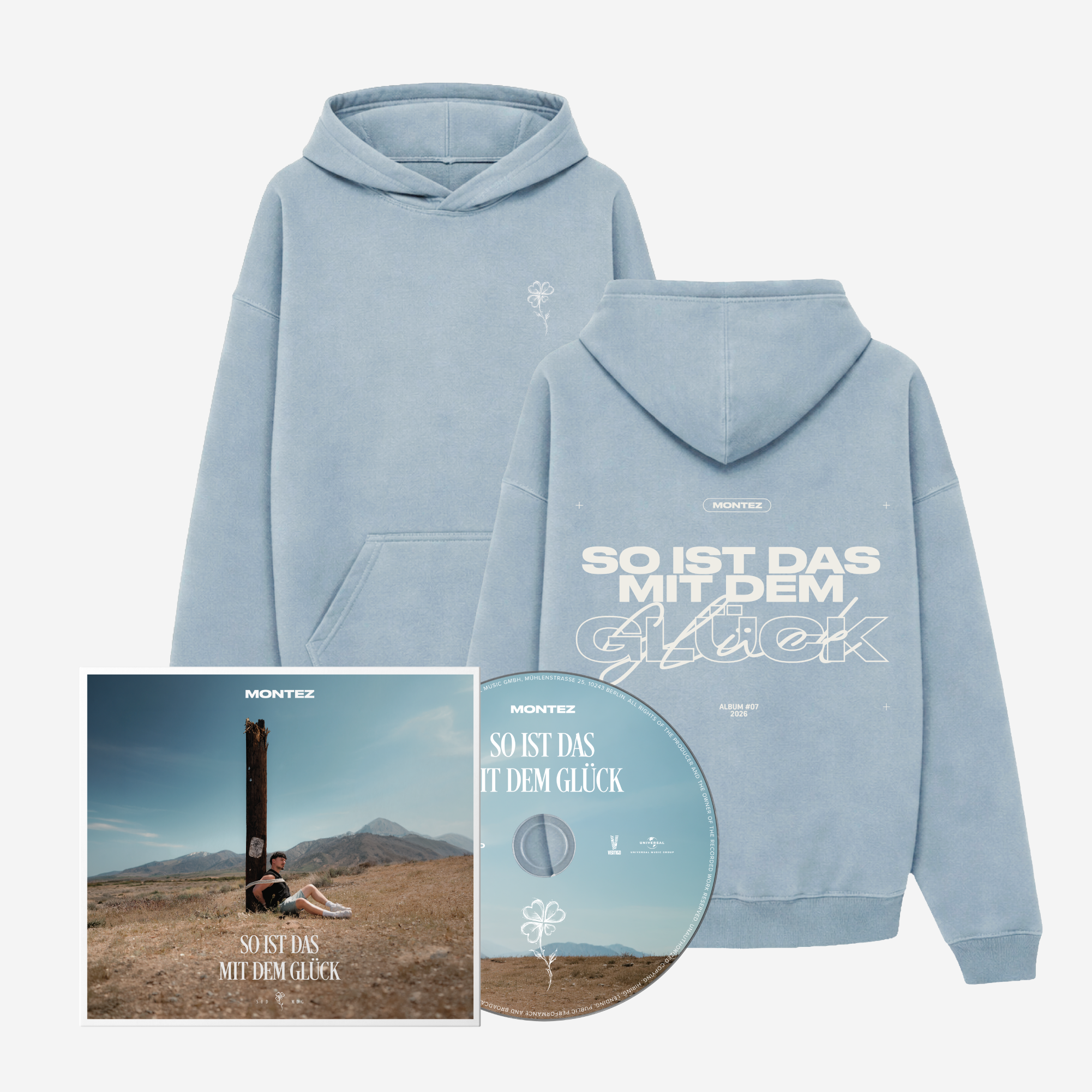 Montez So ist das mit dem Glück CD + HOODIE "GLÜCK" WASHED LIGHTBLUE 446728