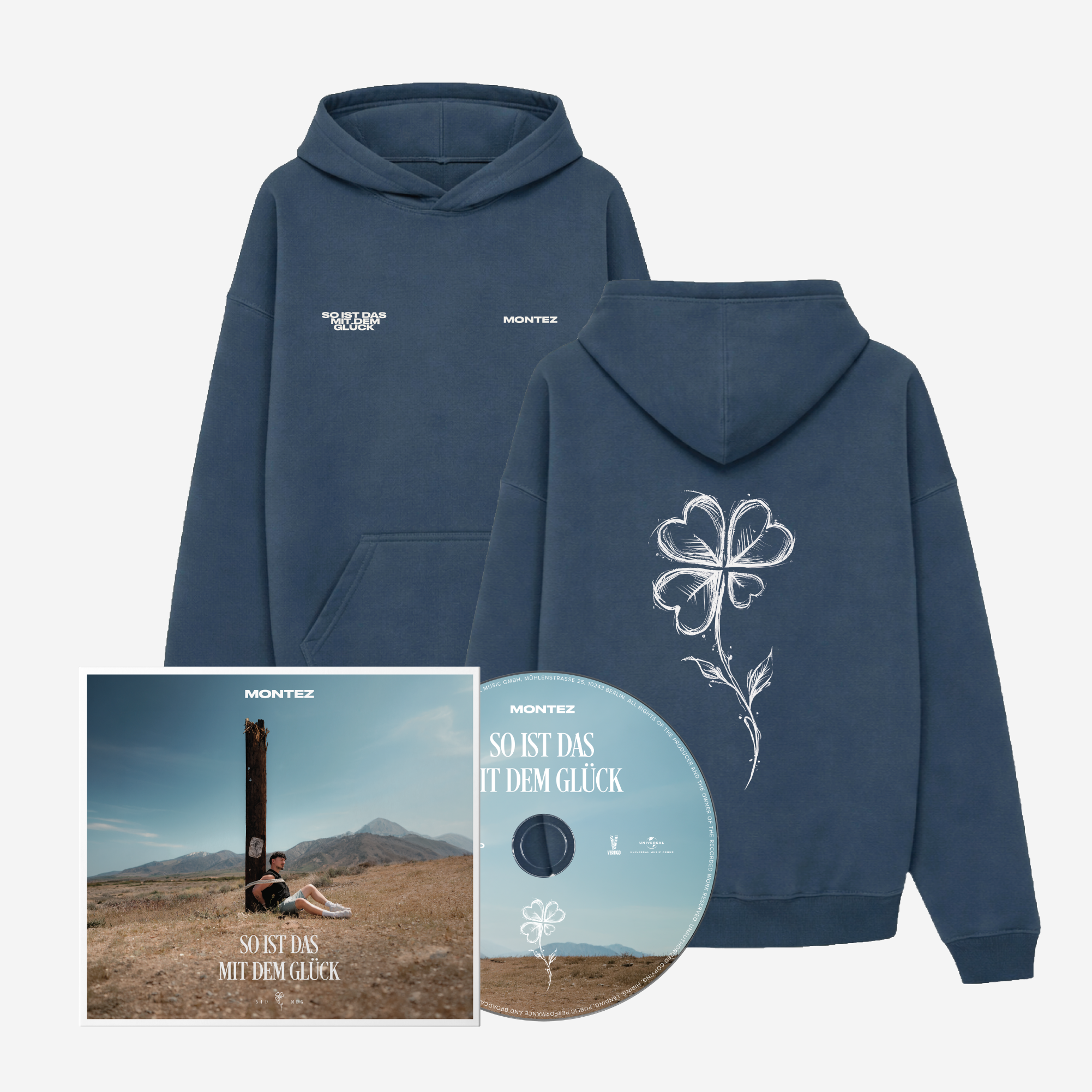 Montez So ist das mit dem Glück CD + HOODIE "KLEEBLATT" WASHED BLUE 446662