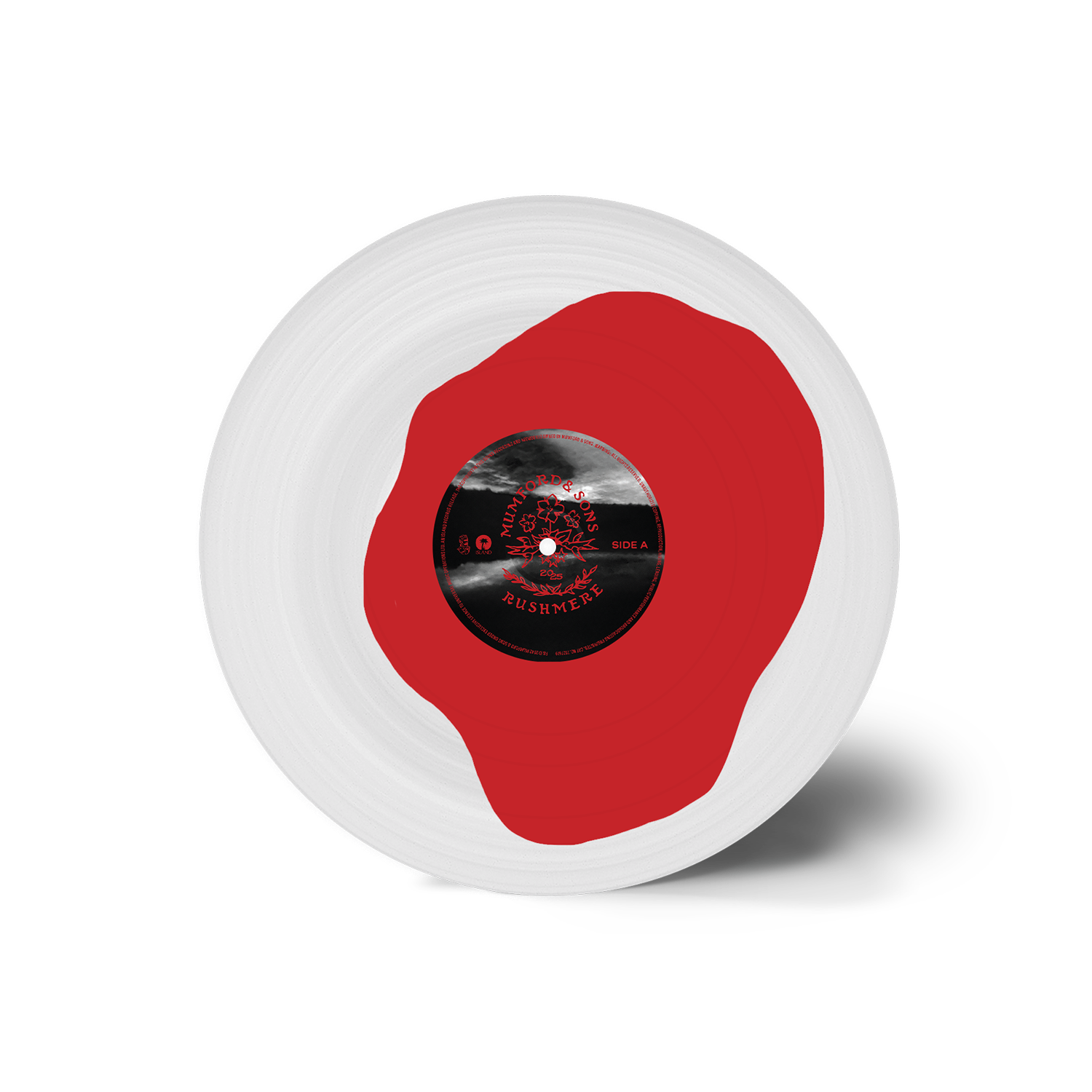 Mumford & Sons RUSHMERE  Monochrome Red on Clear Vinyl LP + Signed Art Card 393879