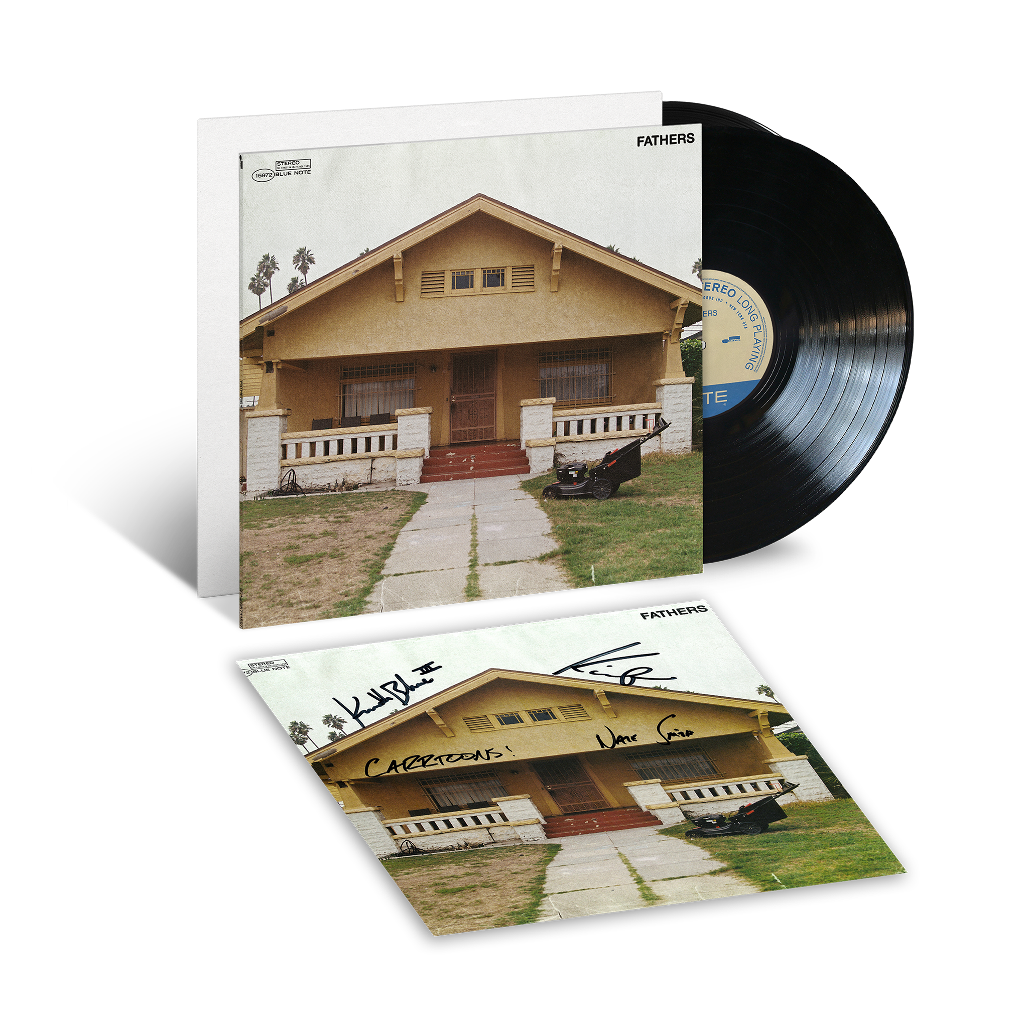 Nate Smith, Kiefer, CARRTOONS & Kenny Beats FATHERS LP + sign. Art Card + White Label 452723