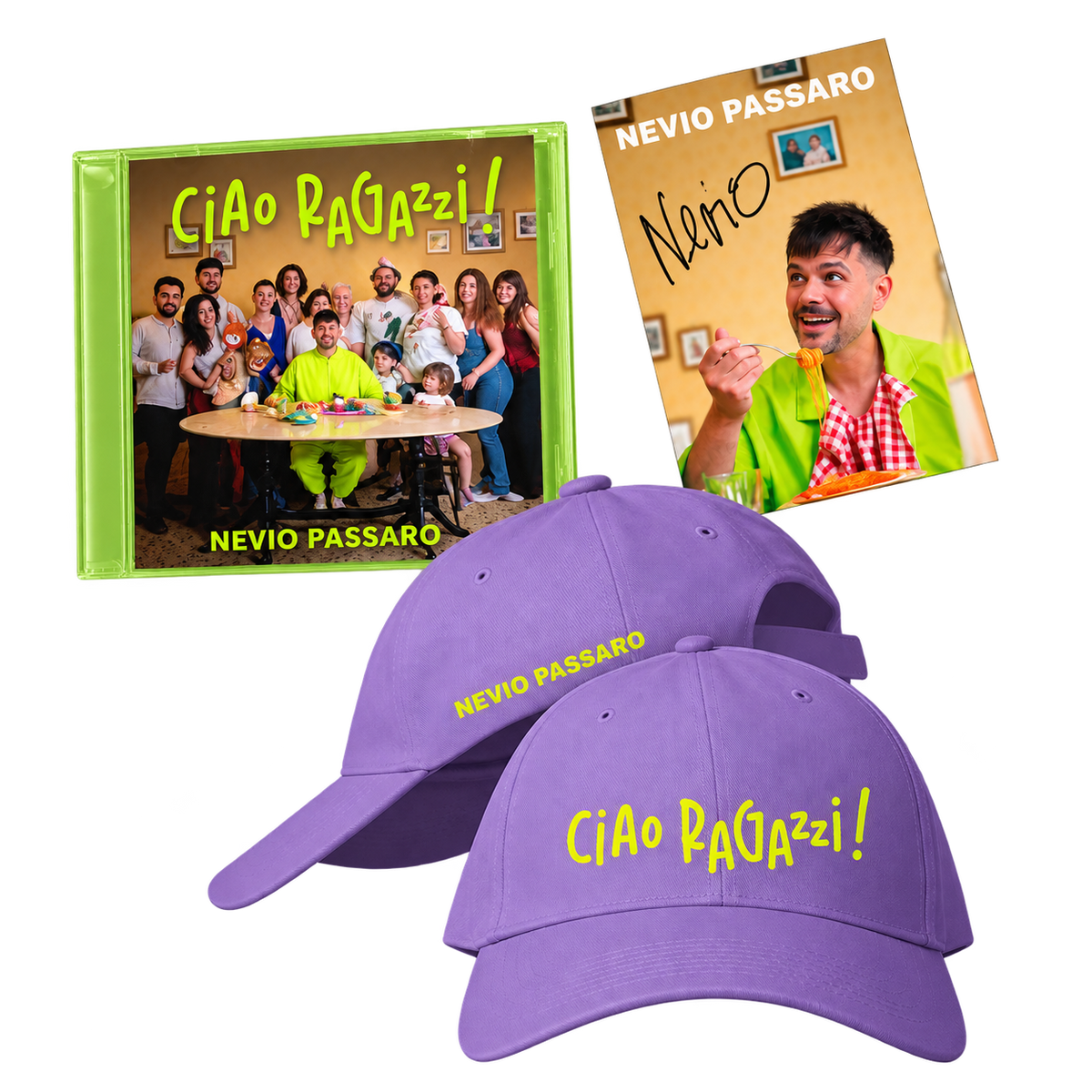Nevio Passaro Ciao ragazzi! CD + Signed Artcard + Cap 460015