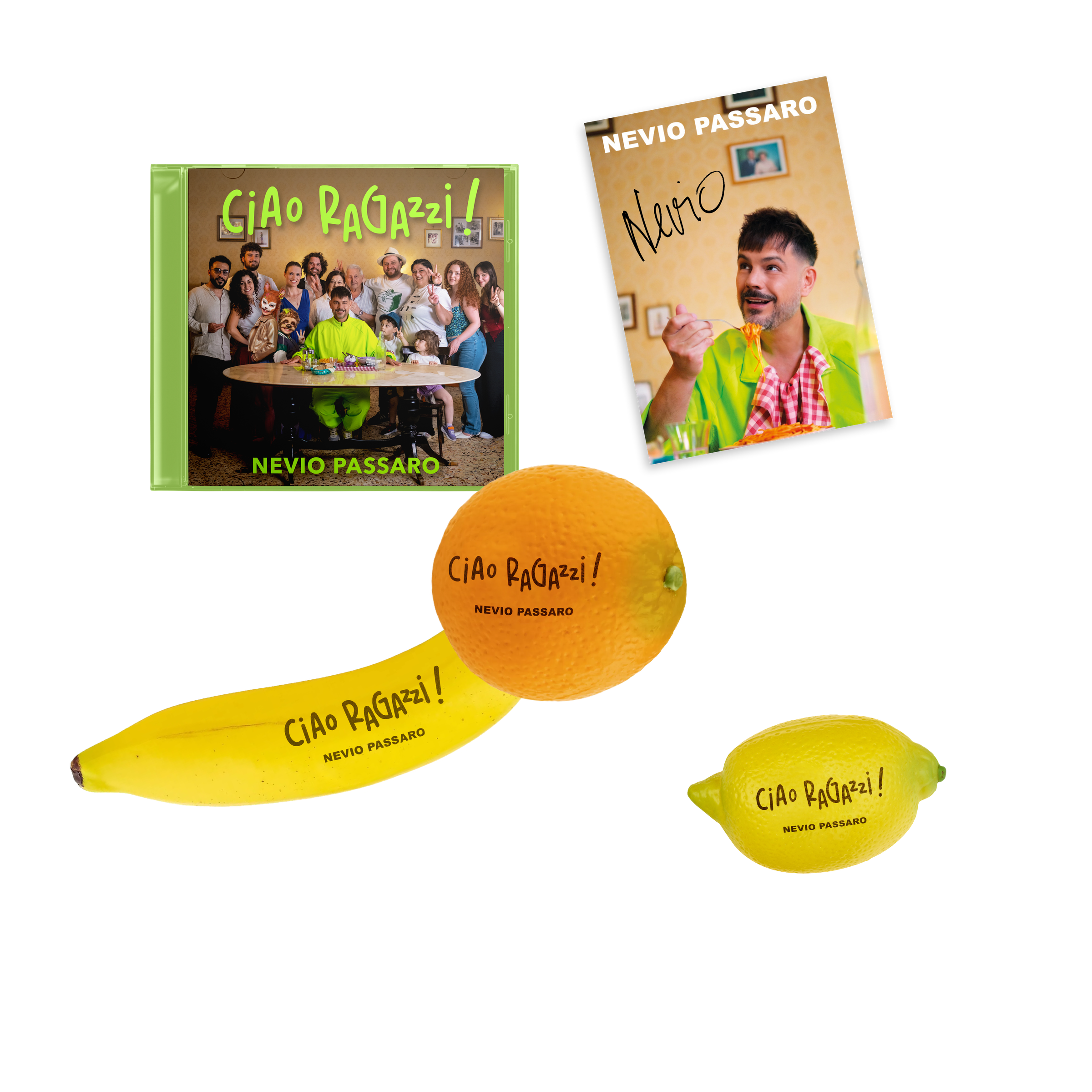 Nevio   Ciao ragazzi!   CD + Signed Artcard + Fruit Shaker  454413