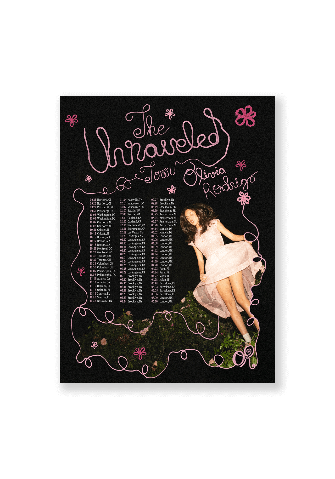 Olivia Rodrigo the unraveled tour poster Poster 447554