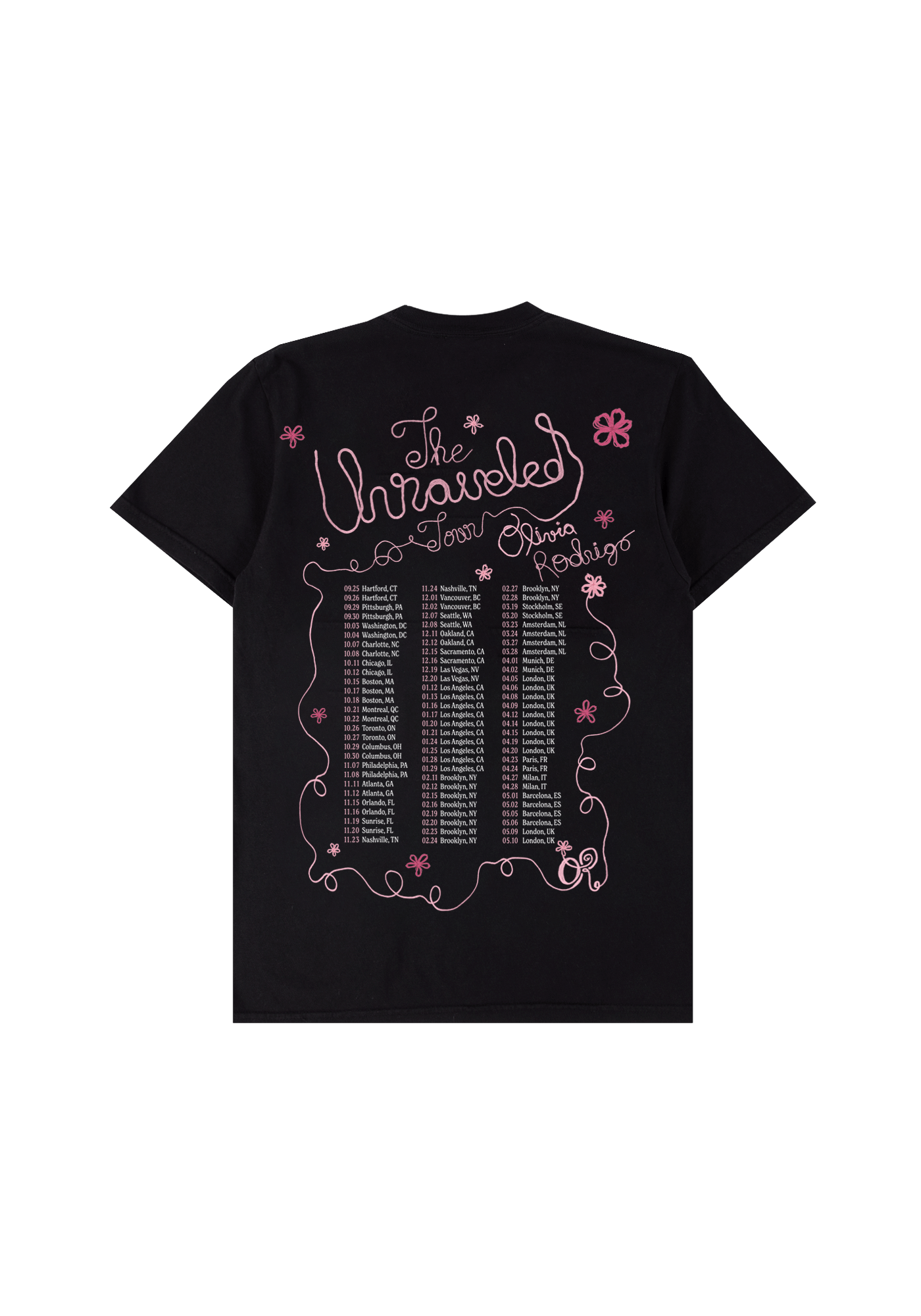 Olivia Rodrigo the unraveled tour t-shirt T-Shirt 447552