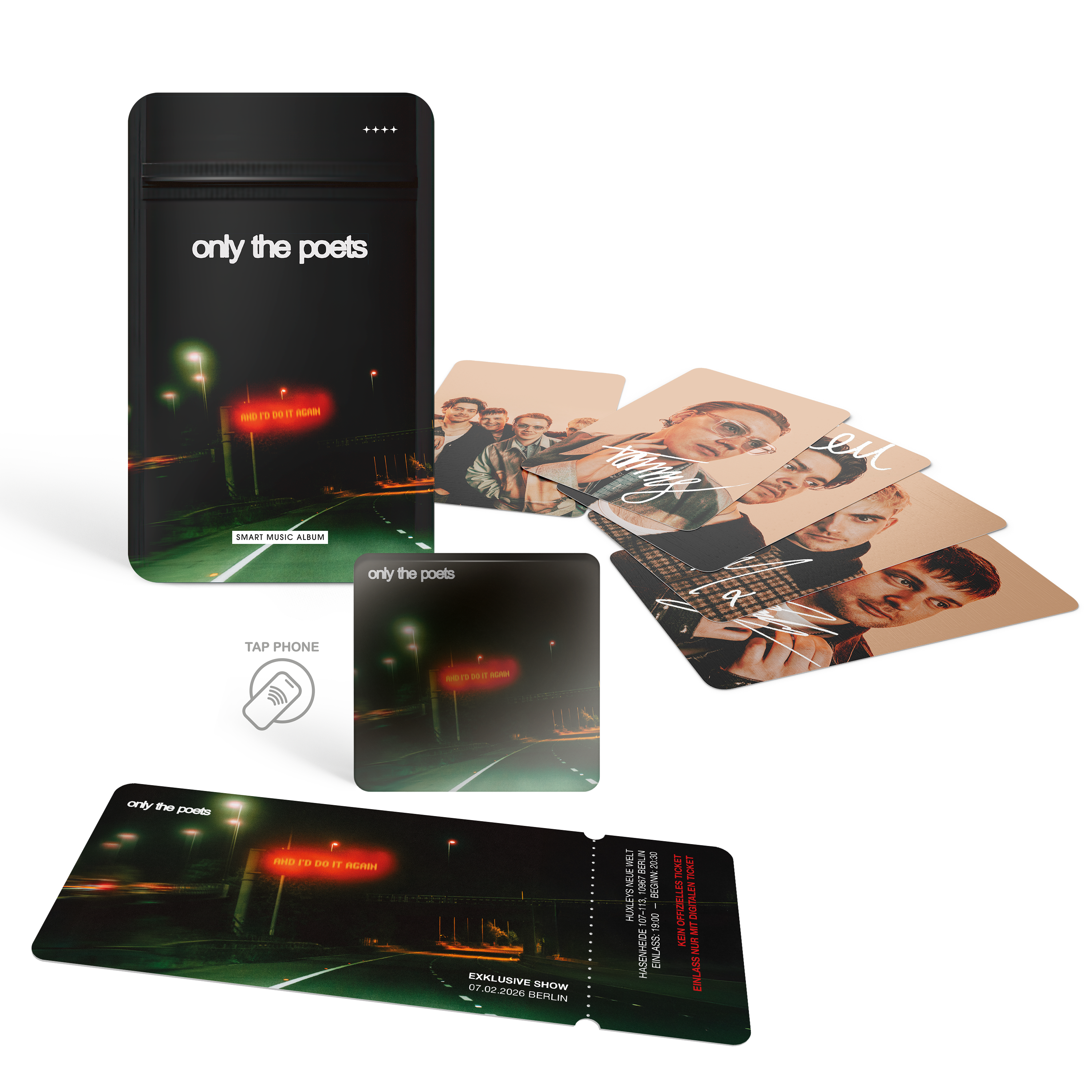 Only The Poets and i'd do it again Smart Music Album + Signed Artcards + Ticket Berlin 430870
