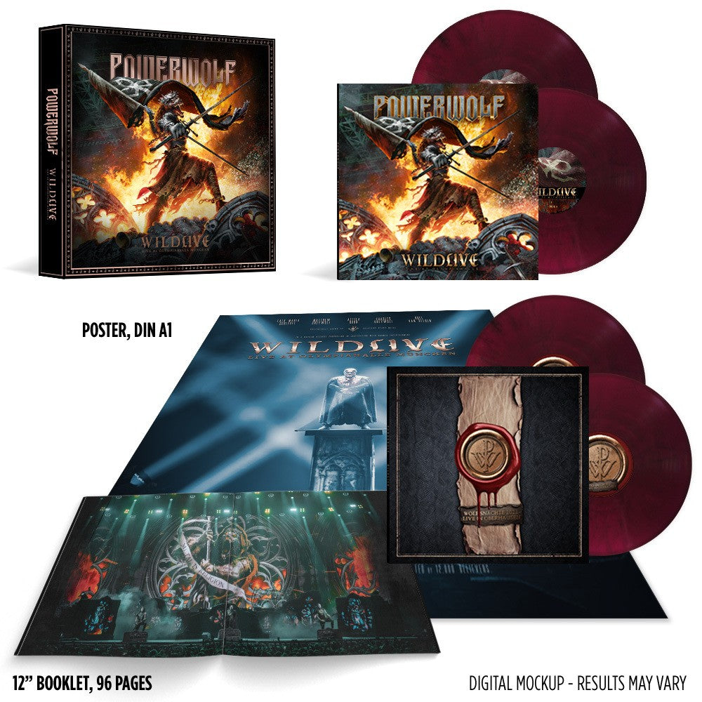 Powerwolf Wildlive (Live at Olympiahalle & Live in Oberhausen) 4 LP coloured Vinyl Box 411731