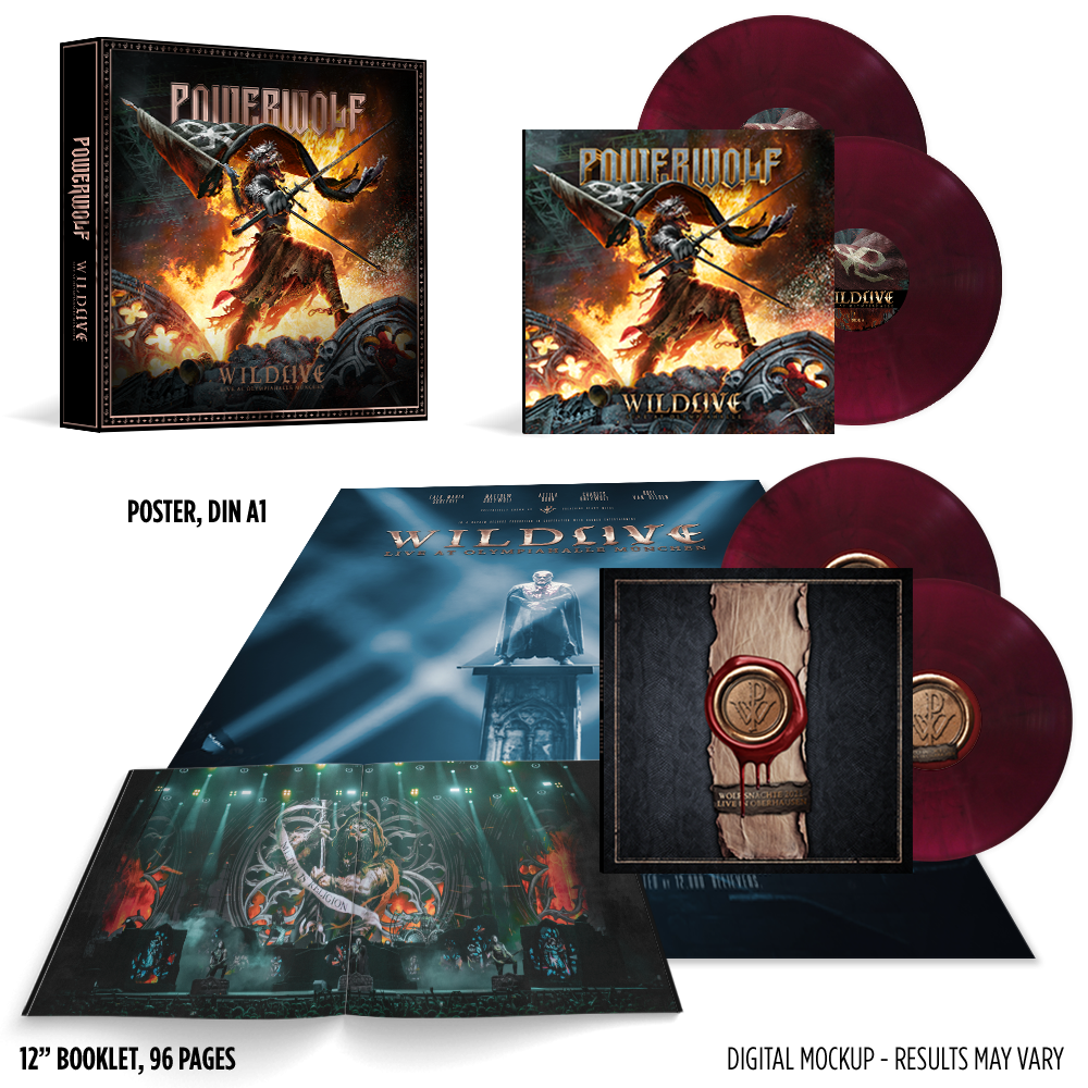 Powerwolf Wildlive (Live at Olympiahalle & Live in Oberhausen) 4 LP coloured Vinyl Box 434917