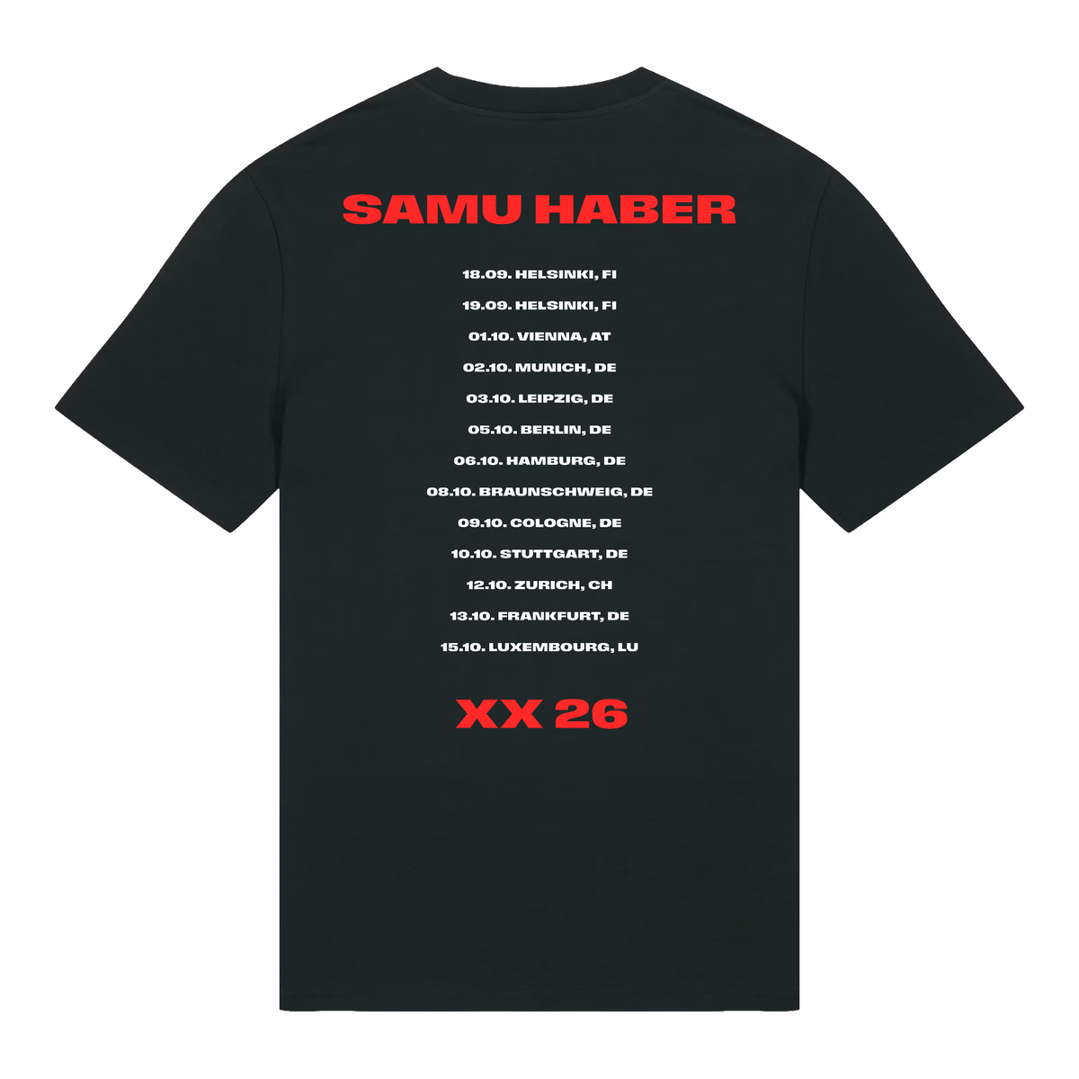 Samu Haber XX Tour 2026 T-Shirt 458269