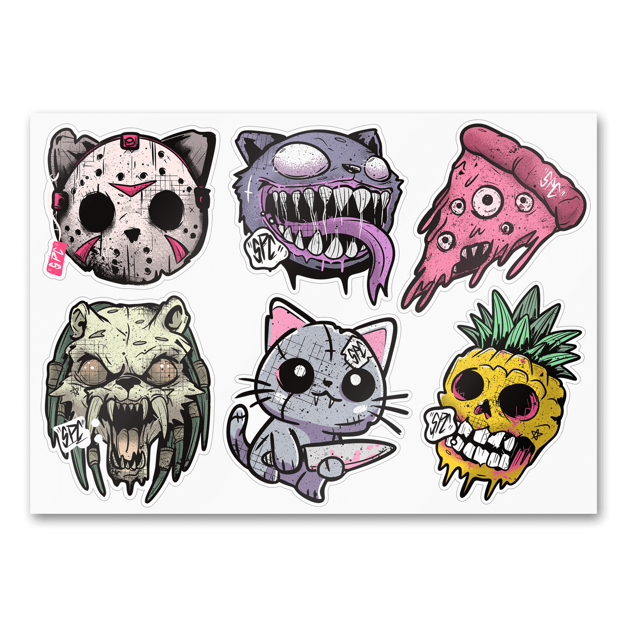 Samurai Pizza Cats Halloween Sticker Set Aufkleber 423560