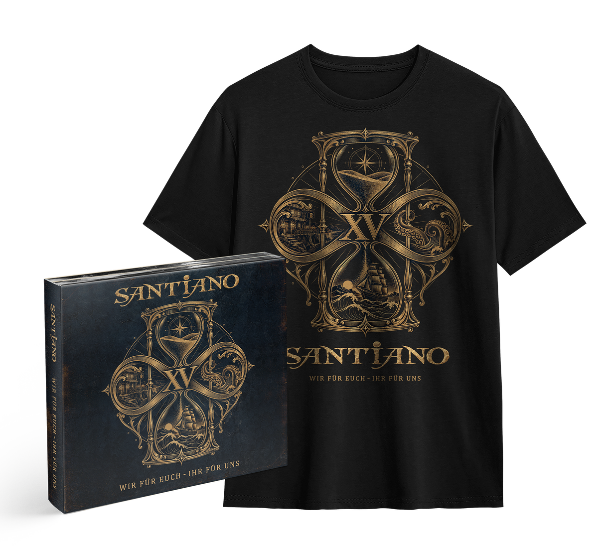 Santiano 15 Jahre Santiano: Wir für euch, ihr für uns“ Deluxe 2CD + T-Shirt Bundle 463307
