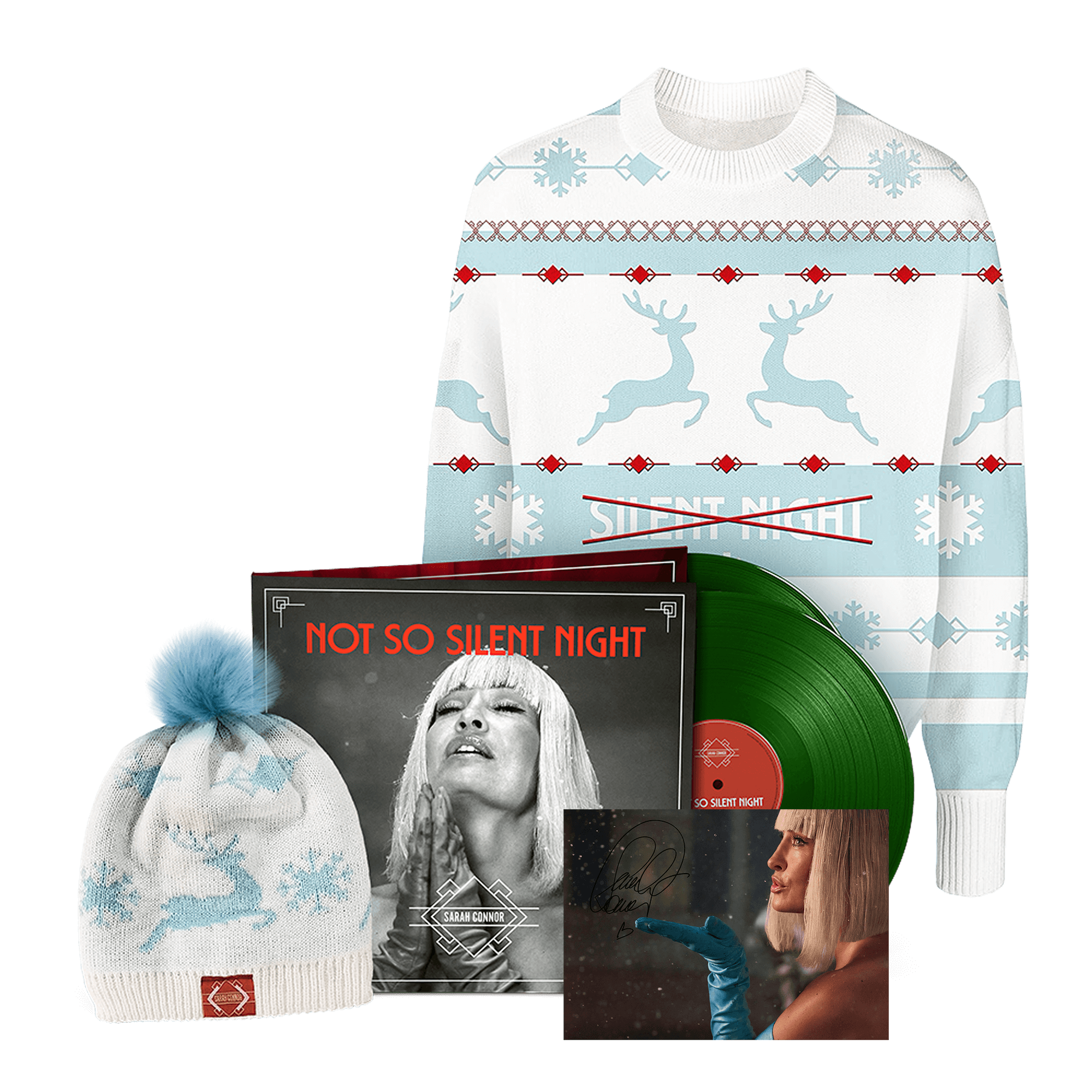 Sarah Connor Not So Silent Night Exklusive Ltd Grüne 2LP + Mütze + Pullover + Signierte Karte 248586