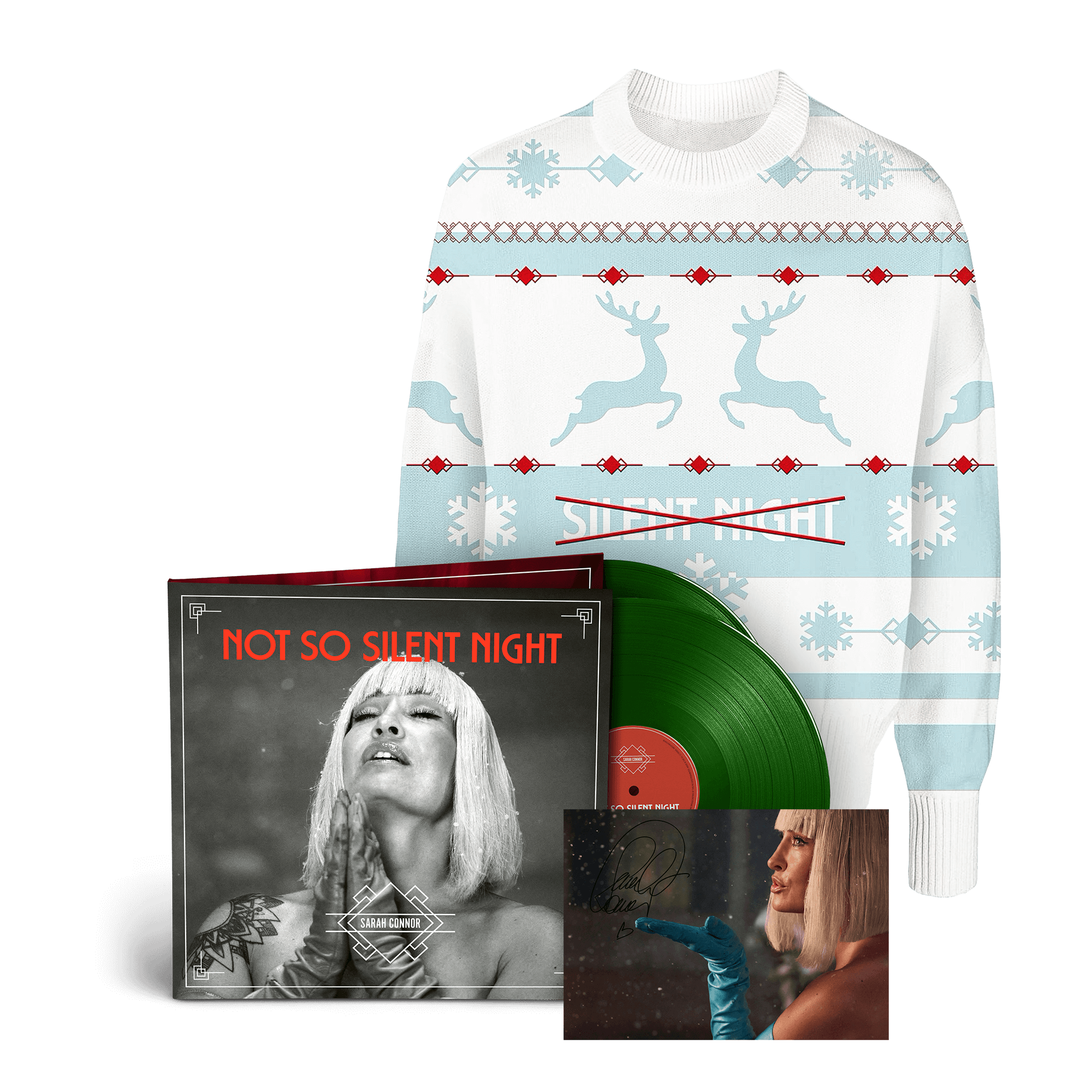 Sarah Connor Not So Silent Night Exklusive Limitierte Grüne 2LP + Pullover + Signierte Karte 248593