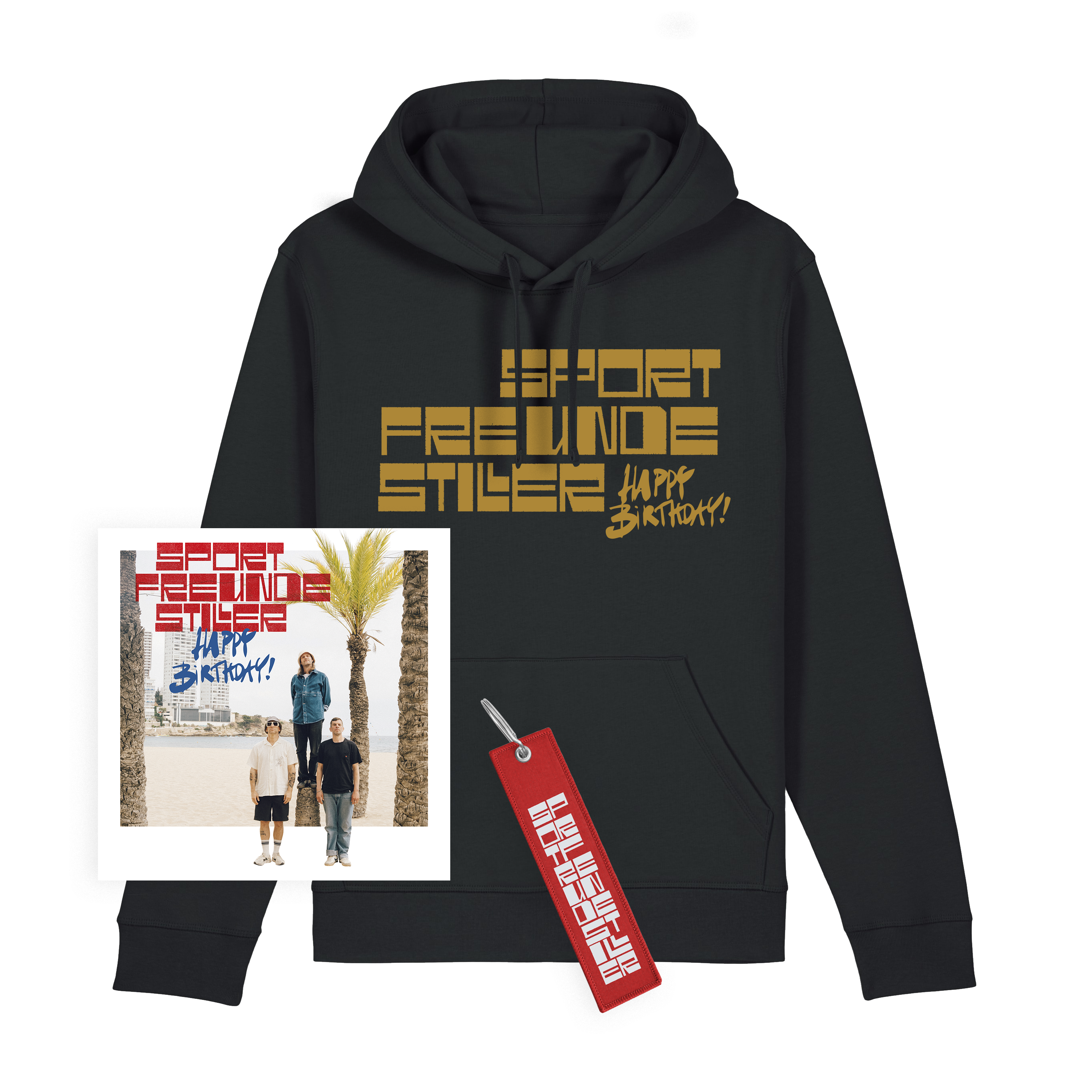 Sportfreunde Stiller Happy Birthday! CD Digi + Hoodie schwarz + Schlüsselanhänger 438655