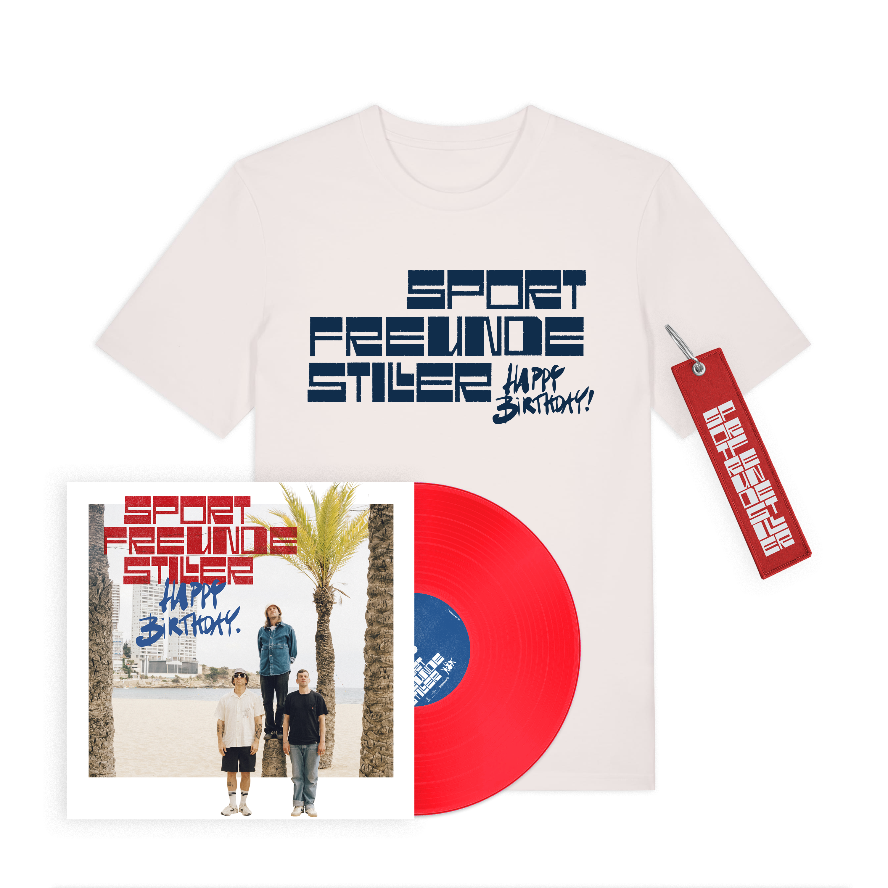 Sportfreunde Stiller Happy Birthday! Coloured LP + T-Shirt weiß + Schlüsselanhänger 438671