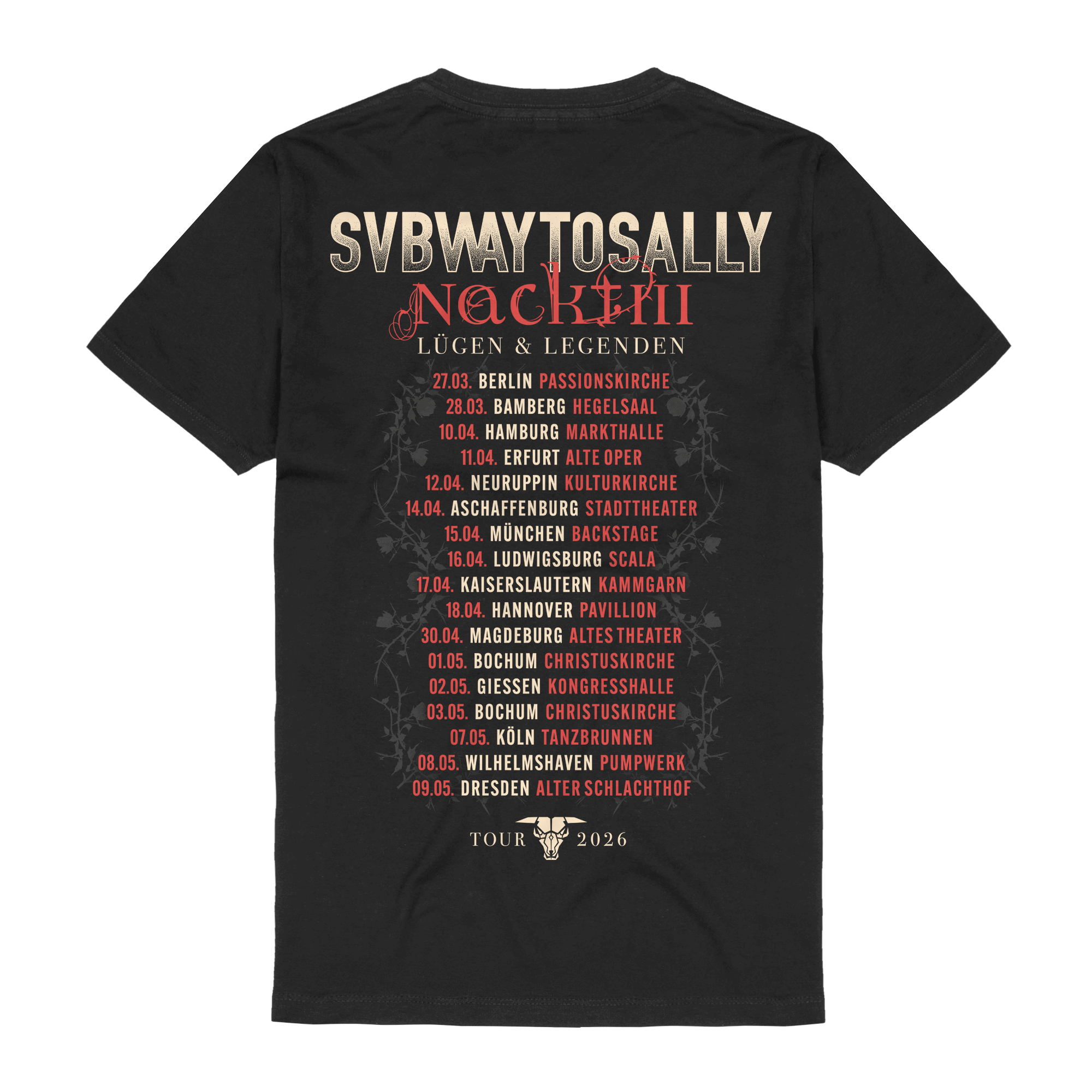 Subway To Sally Nackt III Tour 2026 T-Shirt 437039