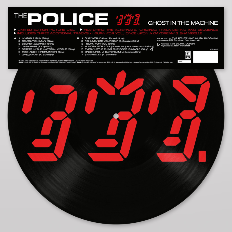 The Police Ghost In The Machine Ltd. 1LP Picture Disc 260822
