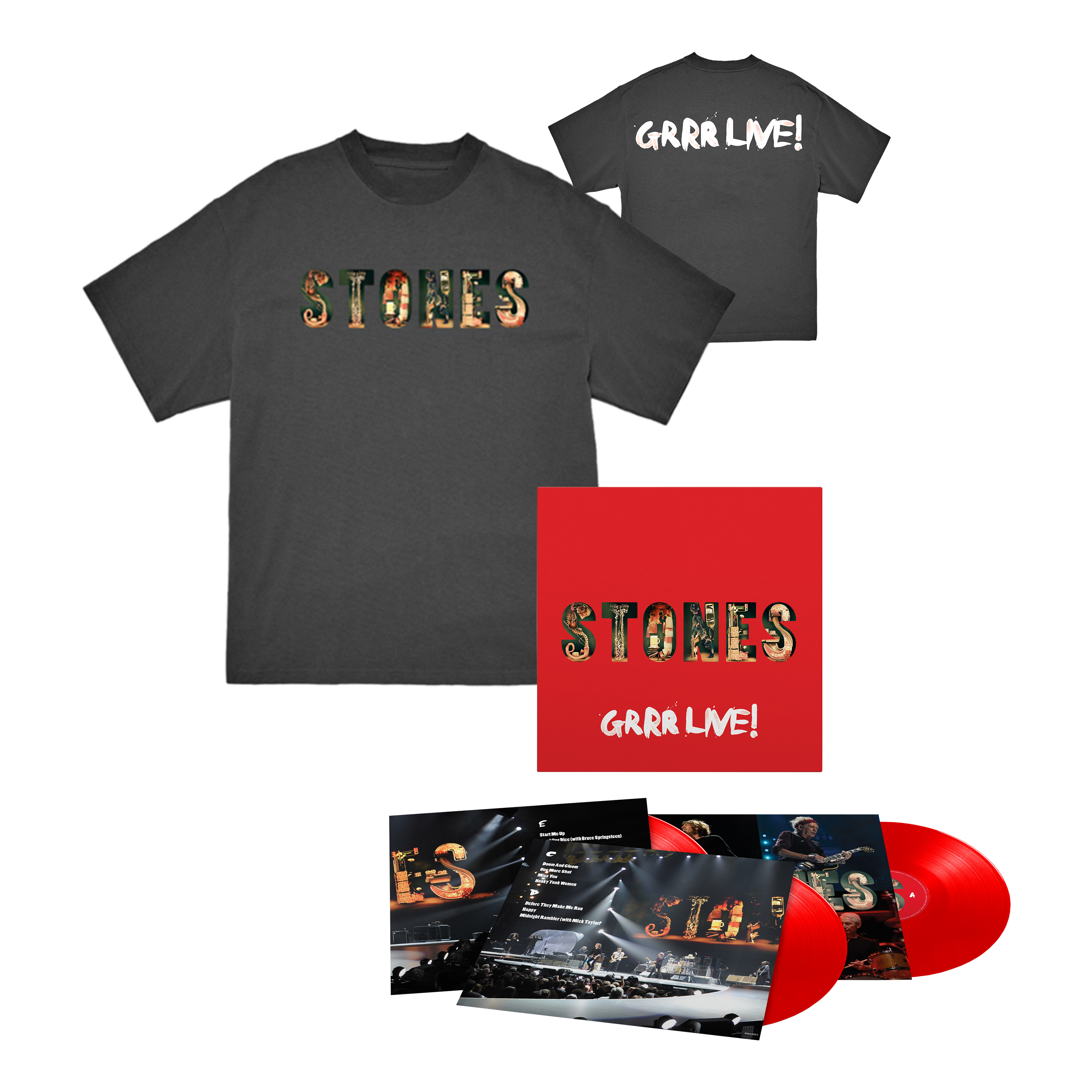 The Rolling Stones The Rolling Stones: GRRR Live! Exclusive 3LP Red + T-Shirt (Charcoal) 263202