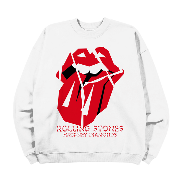 The Rolling Stones - Diamond Tongue White (Crewneck)
