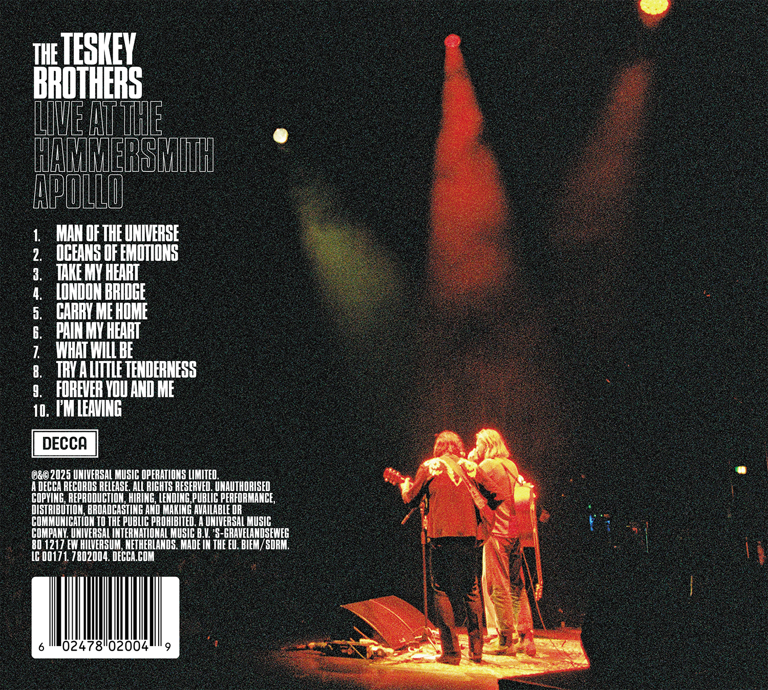 The Teskey Brothers Live at The Hammersmith Apollo CD in Digi 411619