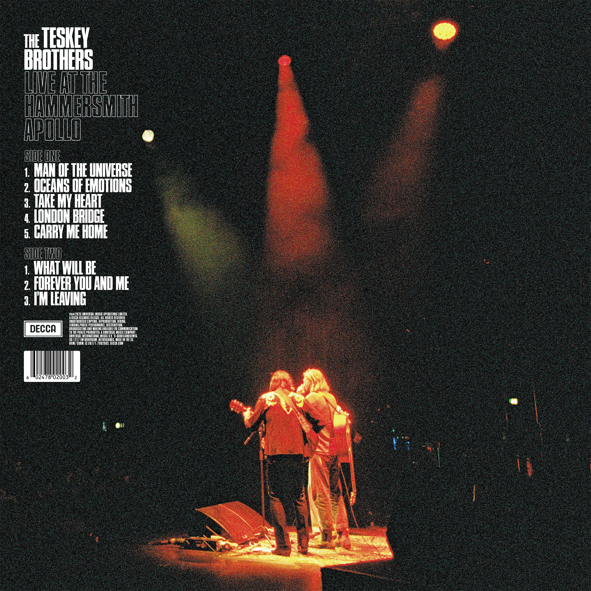 The Teskey Brothers Live at The Hammersmith Apollo LP schwarz 411615