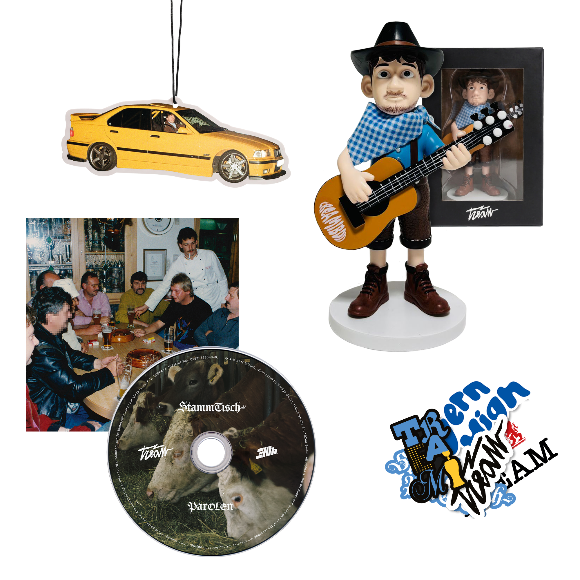 Tream STAMMTISCHPAROLEN CD + Wackelfigur +  Duftbaum + Sticker 441427