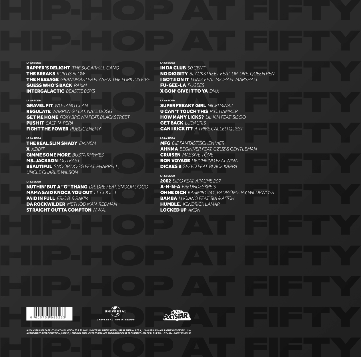 Various Artists Hip-Hop At Fifty (50 Jahre Hip-Hop) 4LP 319909